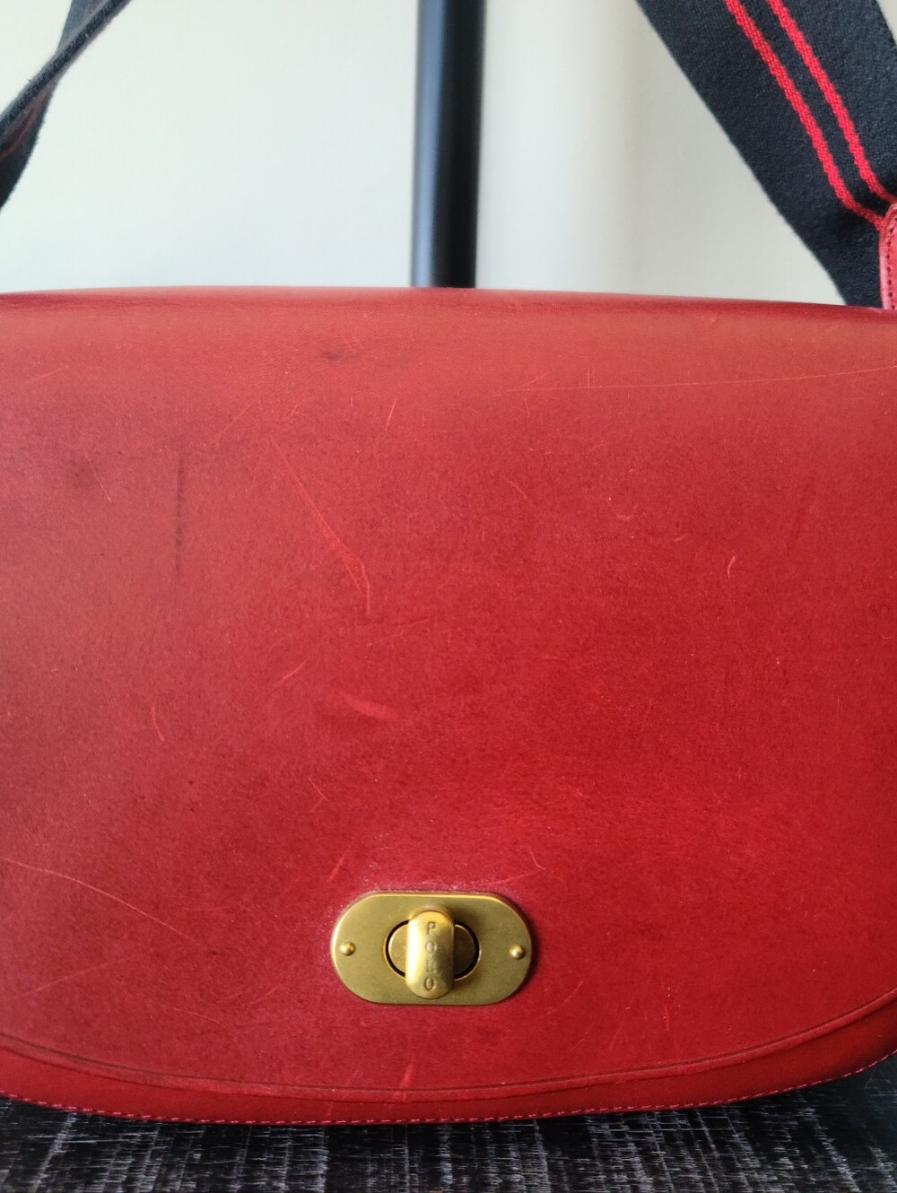 Polo Ralph Lauren Red Leather Saddle Bag - Picture 2 of 14